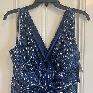 GUESS Metallic Blue Max Dress Size 10 NWT